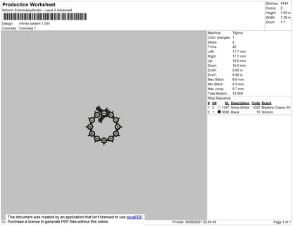 Infinity System Embroidery File 7 size