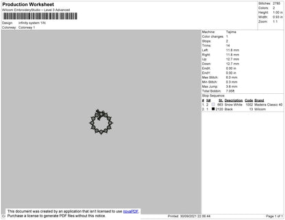 Infinity System Embroidery File 7 size