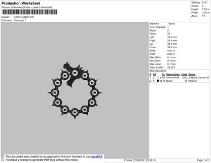 Infinity System Embroidery File 7 size