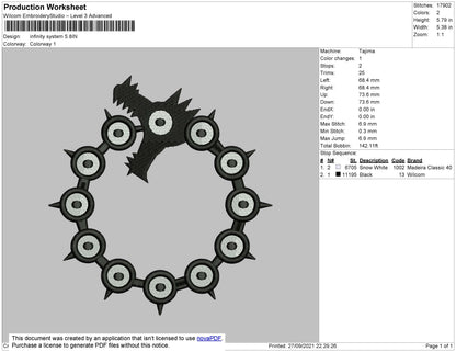 Infinity System Embroidery File 7 size