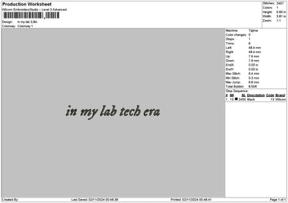 Mylabtext Embroidery File 6 sizes