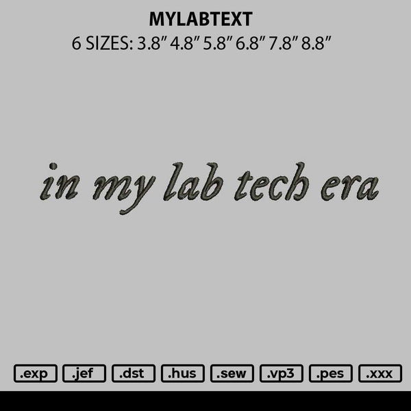 Mylabtext Embroidery File 6 sizes