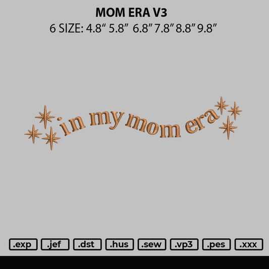 Mom text V3 Embroidery File 6 sizes