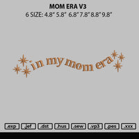 Mom text V3 Embroidery File 6 sizes