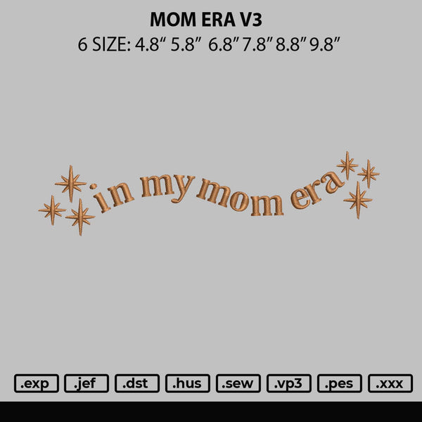 Mom text V3 Embroidery File 6 sizes