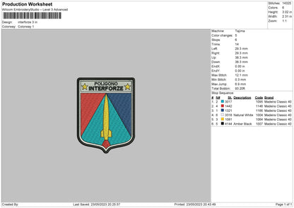 Interforze Embroidery File 6 sizes