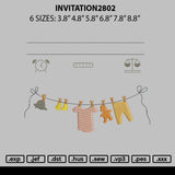 Invitationtext 2802 Embroidery File 6 sizes
