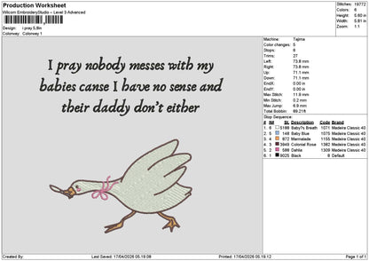 Praytext 1704 Embroidery File 6 sizes