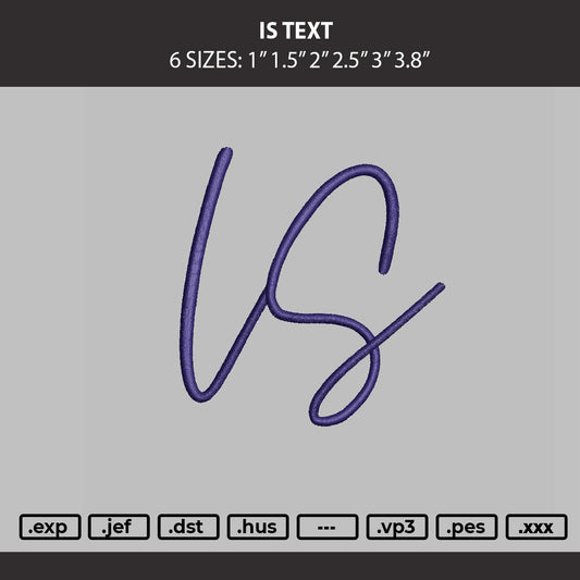 Is Text Embroidery Machine Design File 6 sizes