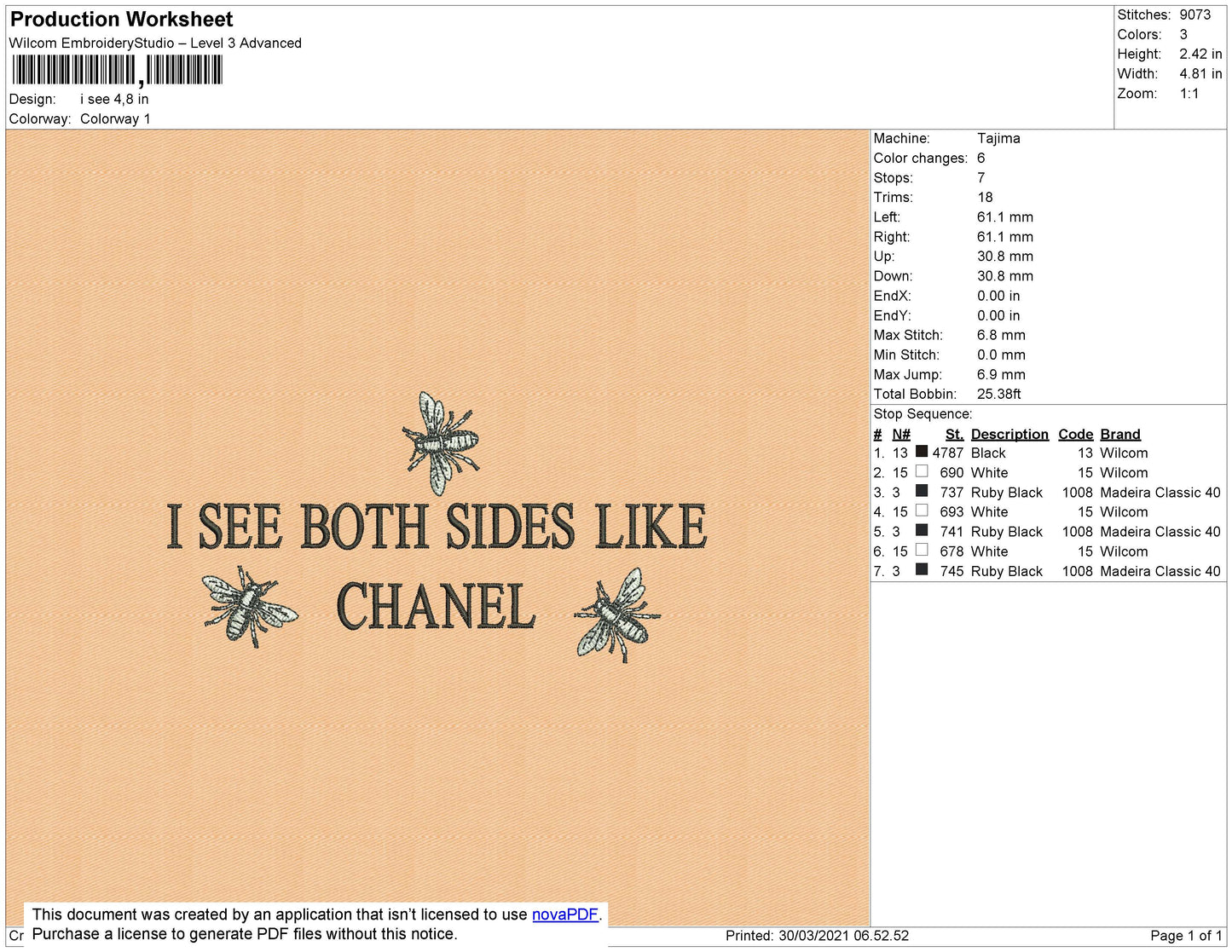 I See Quotes Embroidery File 4 size