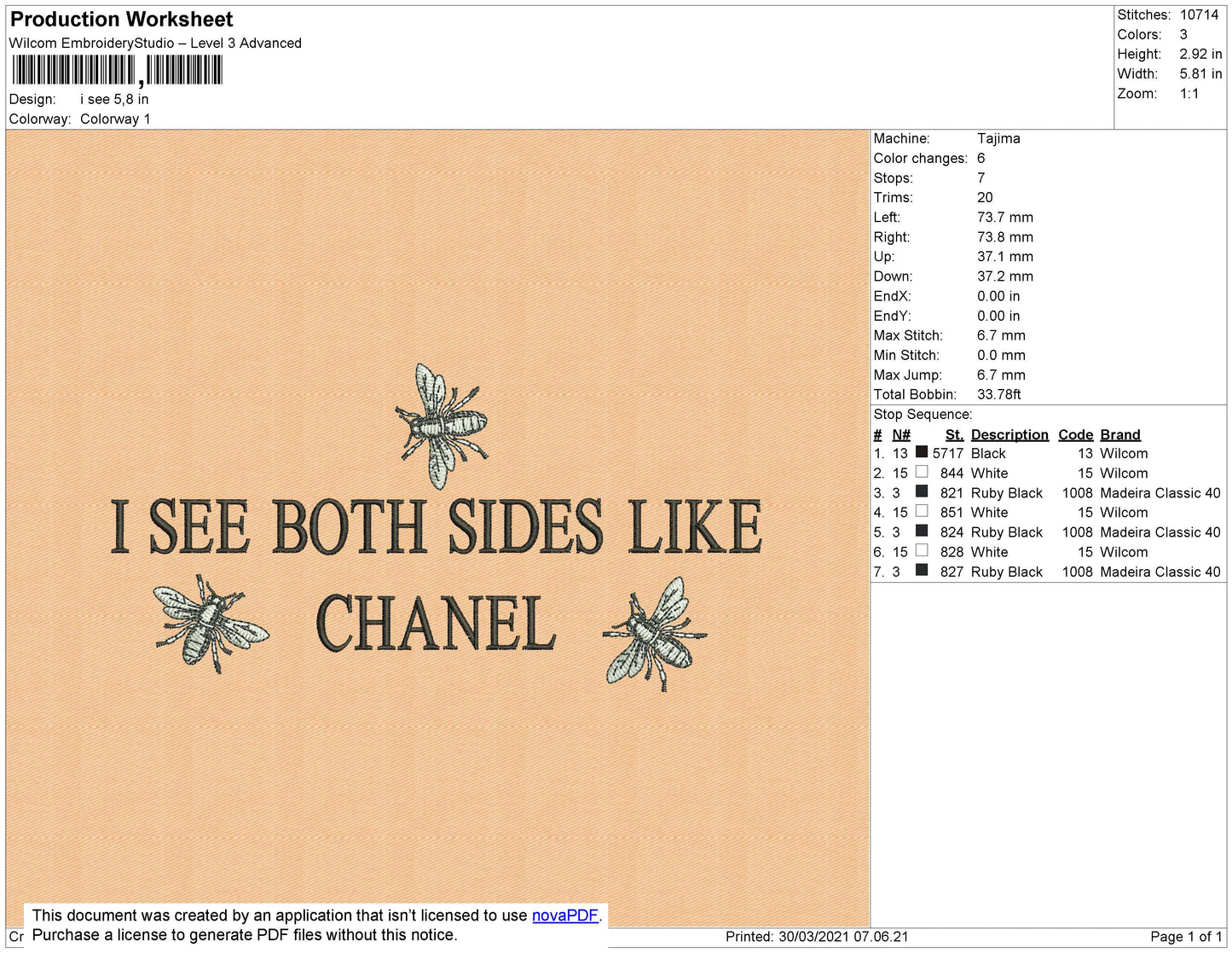I See Quotes Embroidery File 4 size