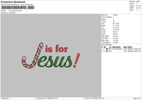 Jesus Text Xmas Embroidery File 6 sizes