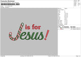 Jesus Text Xmas Embroidery File 6 sizes