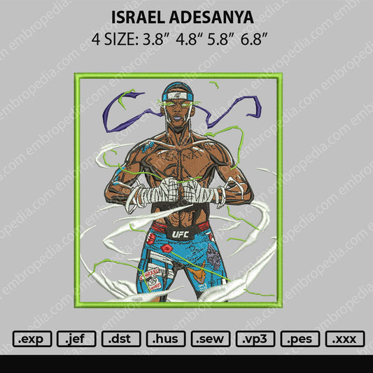 Israel Adesanya Embroidery File 4 size