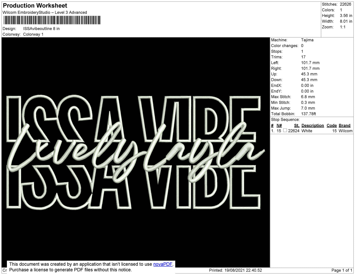 IssaVibe Outline Embroidery File 4 size