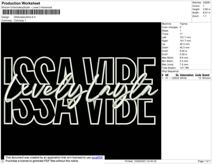 IssaVibe Outline Embroidery File 4 size