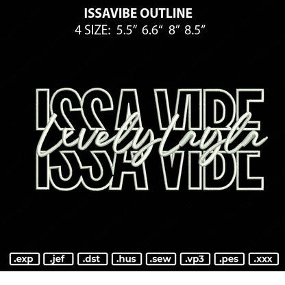 IssaVibe Outline Embroidery File 4 size