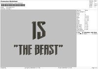 Beast Text Embroidery File 6 sizes