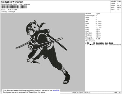 Itachi BW Embroidery File 4 size