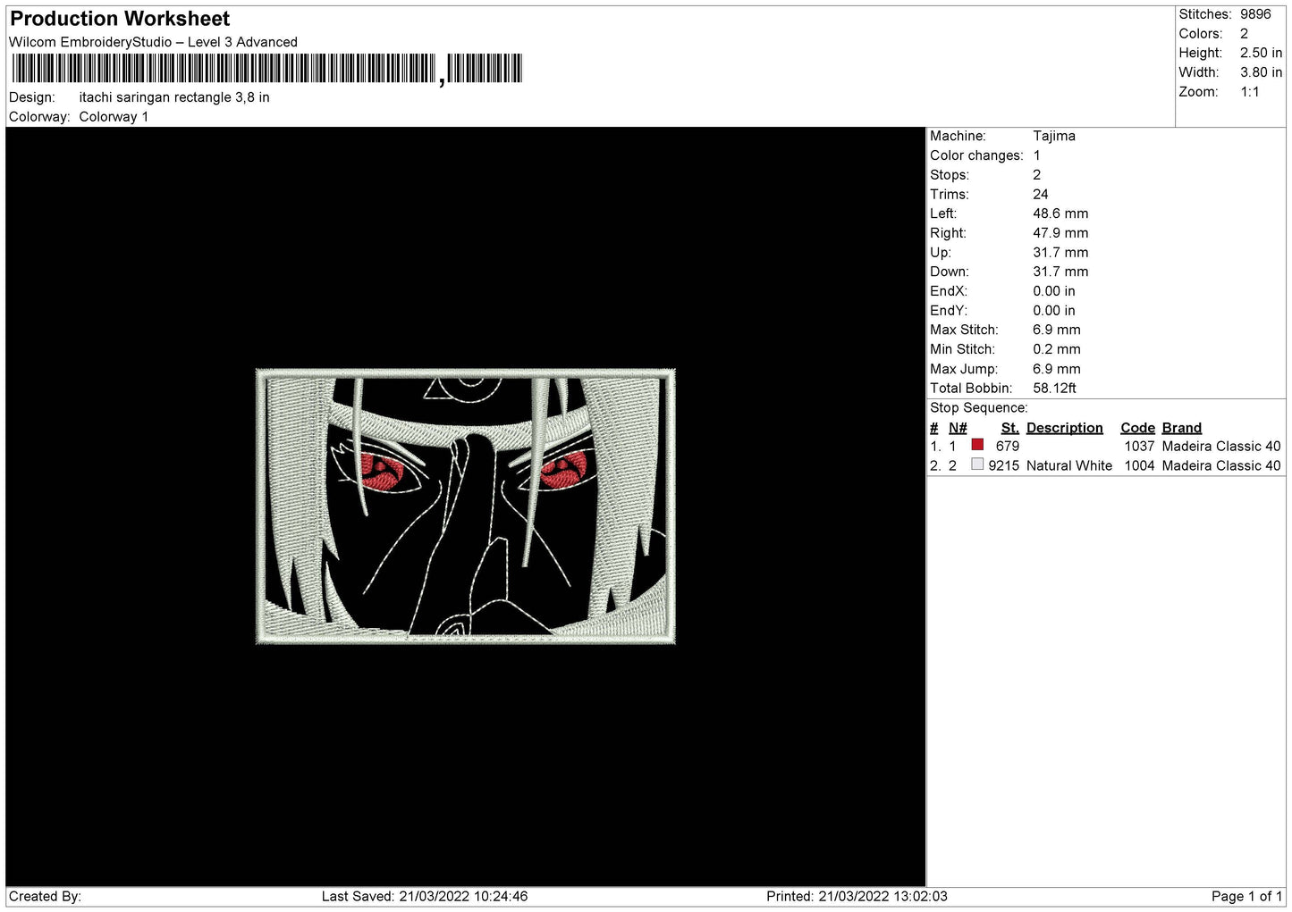 Itachi Saringan Rectangle Embroidery File 4 size