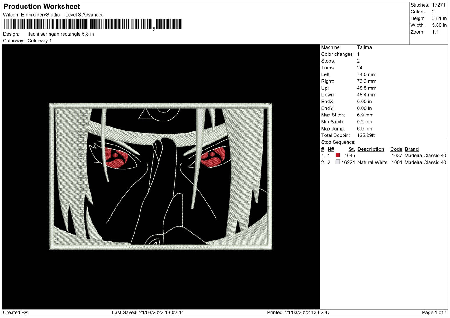 Itachi Saringan Rectangle Embroidery File 4 size