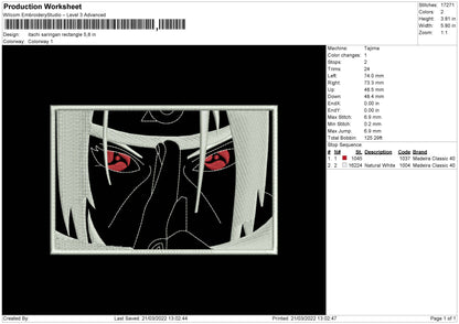 Itachi Saringan Rectangle Embroidery File 4 size