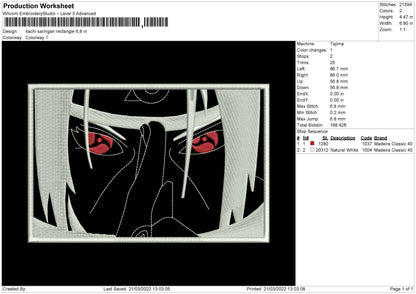 Itachi Saringan Rectangle Embroidery File 4 size