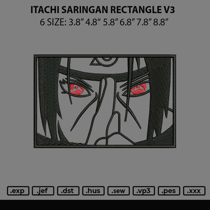 Itachi Saringan Rectangle V3 Embroidery File 6 sizes