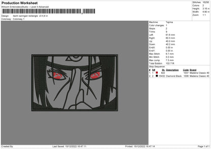 Itachi Saringan Rectangle V3 Embroidery File 6 sizes