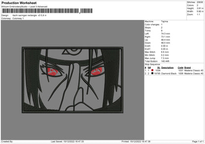 Itachi Saringan Rectangle V3 Embroidery File 6 sizes