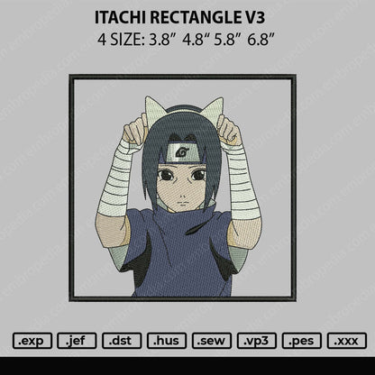 Itachi Rectangle V3 Embroidery File 4 size