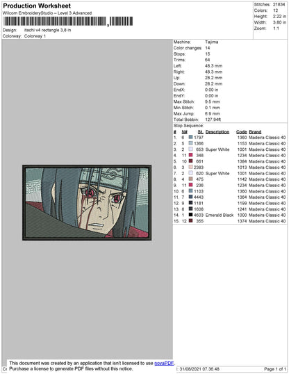 Itachi V4 Rectangle Embroidery File 4 size