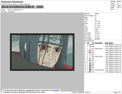 Itachi V4 Rectangle Embroidery File 4 size