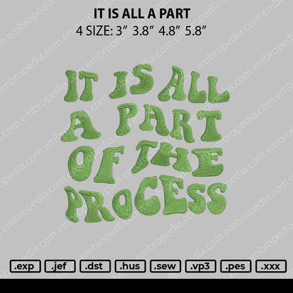 It Is All A Apart Text Embroidery File 4 size