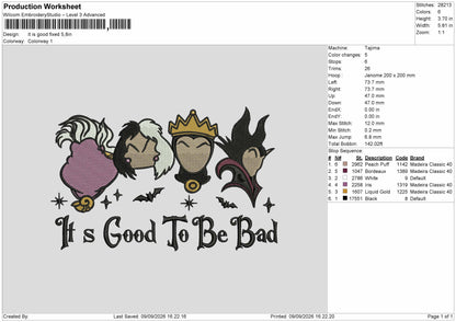 Cruella Good Embroidery Machine Design File 6 sizes