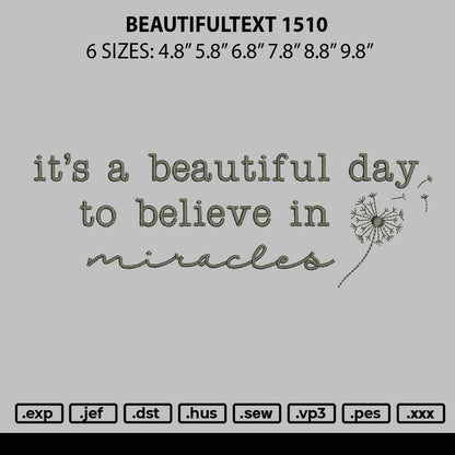 Beautiful 1510 Embroidery File 6 sizes
