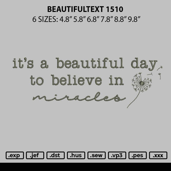 Beautiful 1510 Embroidery File 6 sizes