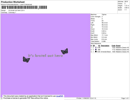 Its Brutal Text Embroidery File 4 size