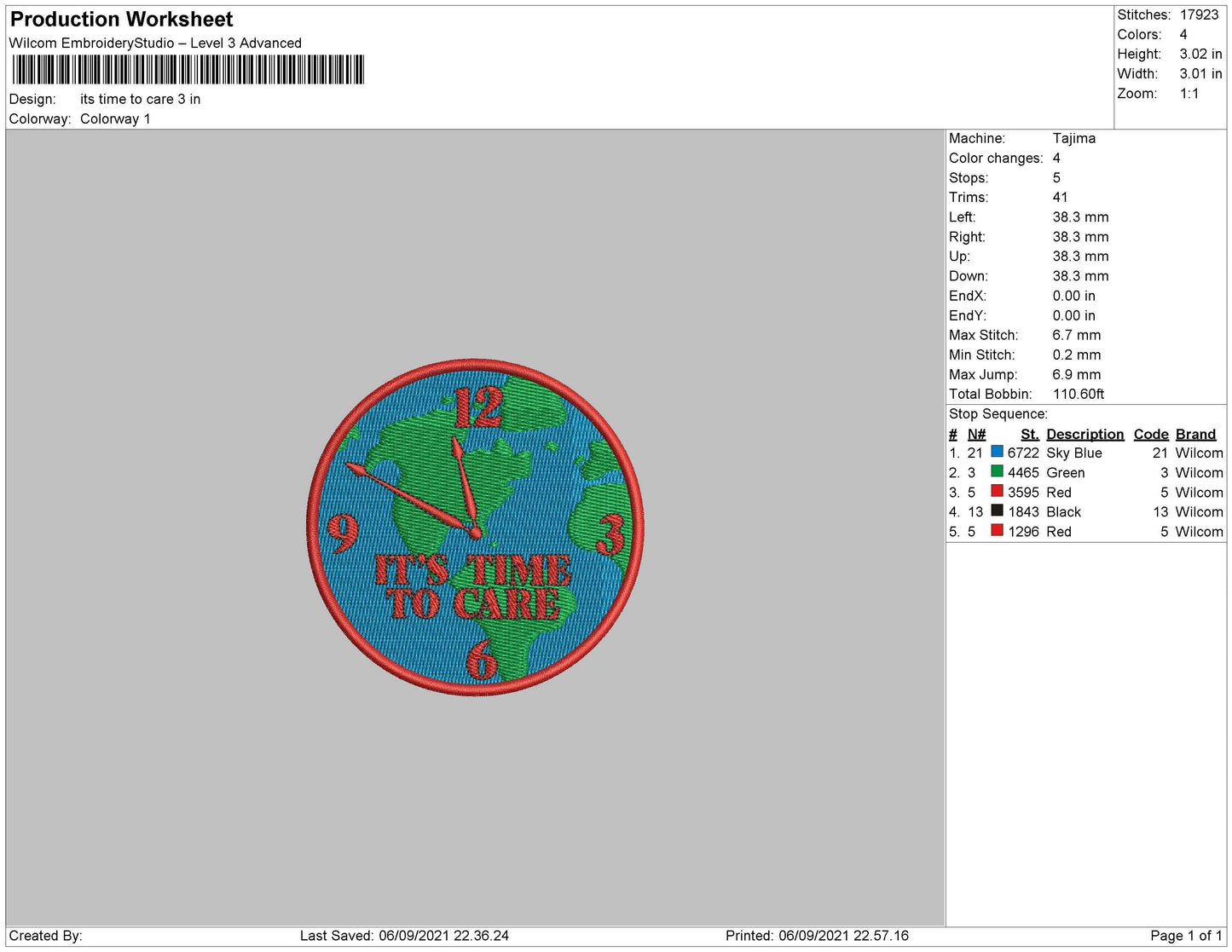Its Time To Care Embroidery File 4 size