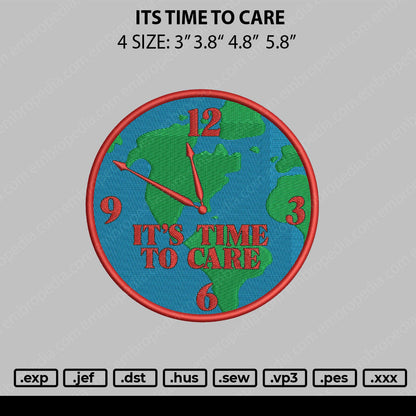 Its Time To Care Embroidery File 4 size