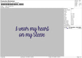 My Heart Text Embroidery File 6 sizes