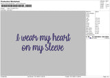 My Heart Text Embroidery File 6 sizes