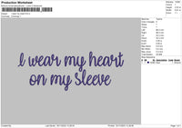 My Heart Text Embroidery File 6 sizes