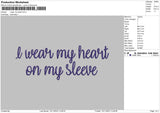My Heart Text Embroidery File 6 sizes