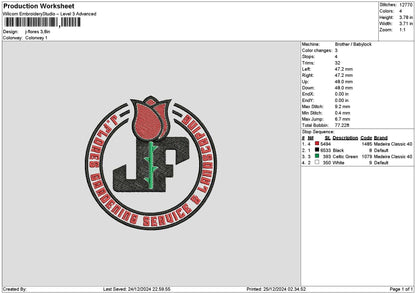 Rosecircle Embroidery File 6 sizes