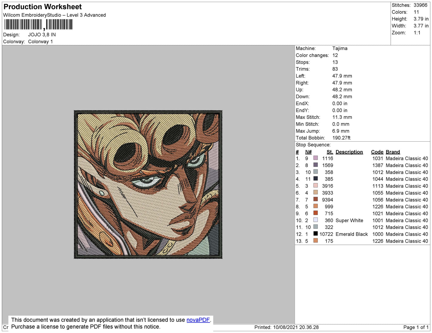 Jojo Embroidery File 4 size