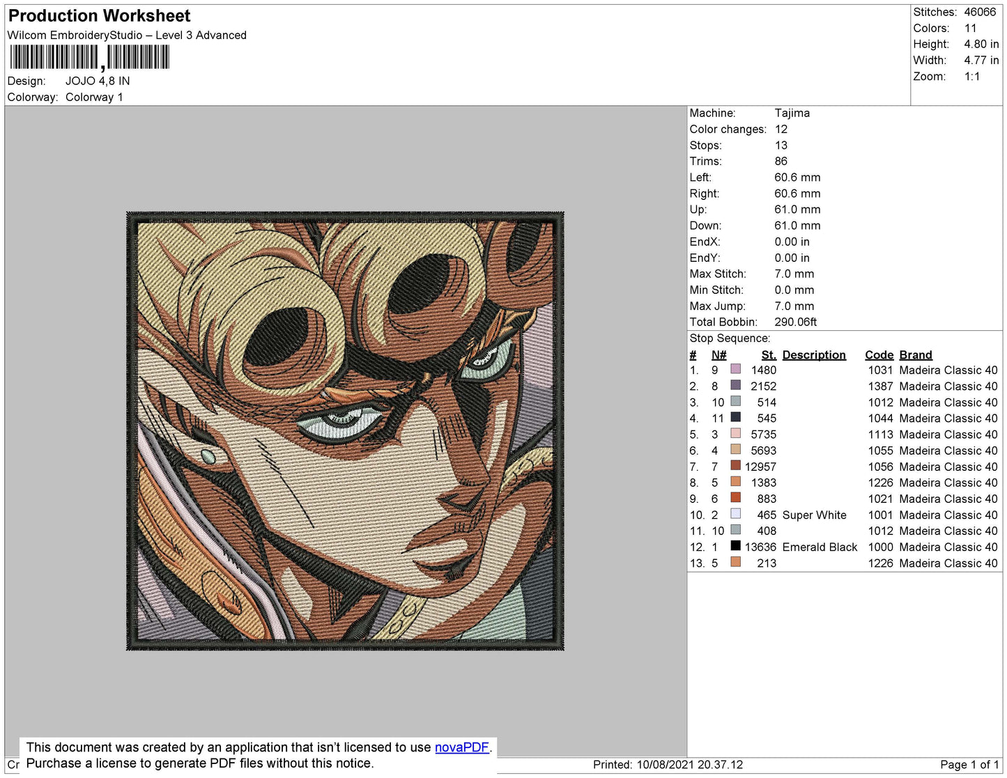 Jojo Embroidery File 4 size