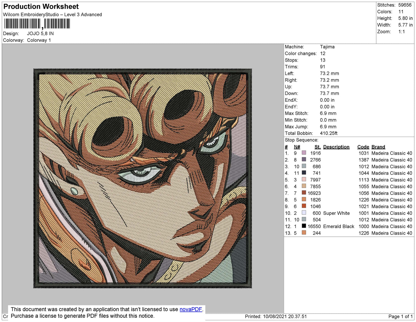 Jojo Embroidery File 4 size