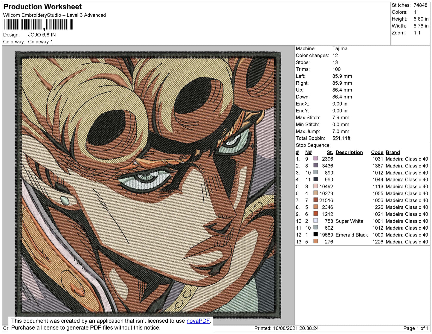 Jojo Embroidery File 4 size