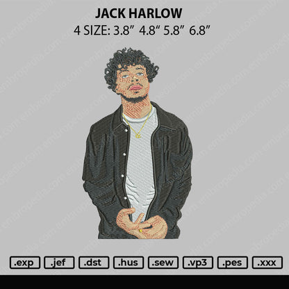 Jack Harlow Embroidery File 4 Size
